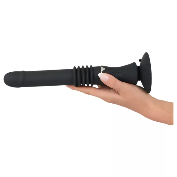 You2Toys - maszyna do seksu - wibrator z przyssawką i funkcją pchania - czarny