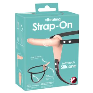 You2Toys - Strap-On - wibrator strap-on z akumulatorem (naturalny)