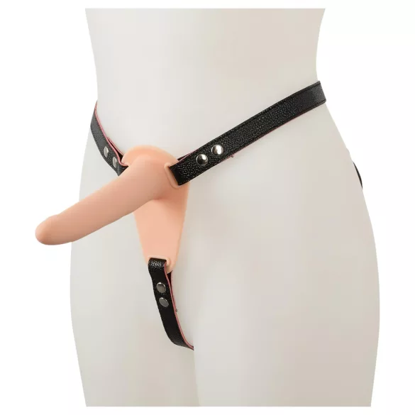 You2Toys - strap-on wibrator z paskiem - ładowany USB - naturalny