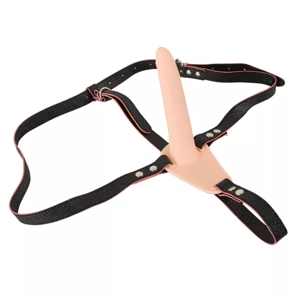 You2Toys - strap-on wibrator z paskiem - ładowany USB - naturalny