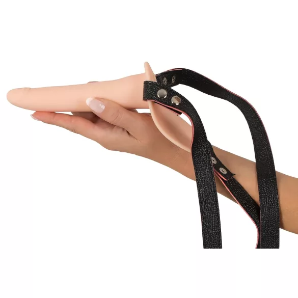 You2Toys - strap-on wibrator z paskiem - ładowany USB - naturalny