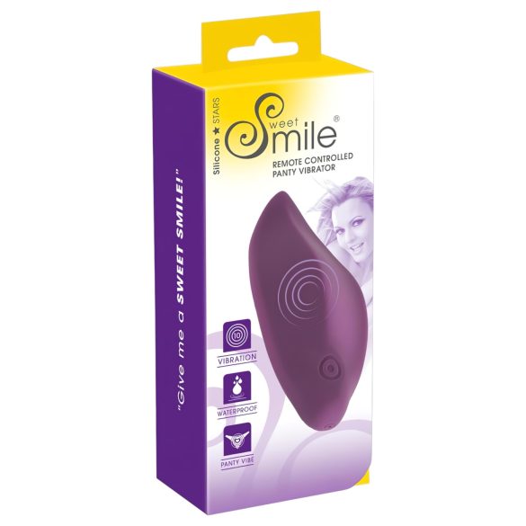SMILE - wibrujący stymulator łechtaczki na majtki - fioletowy, ładowany USB