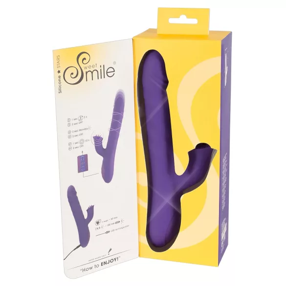 Smile Pearl - wibrator z koralikami - pchający - fioletowy