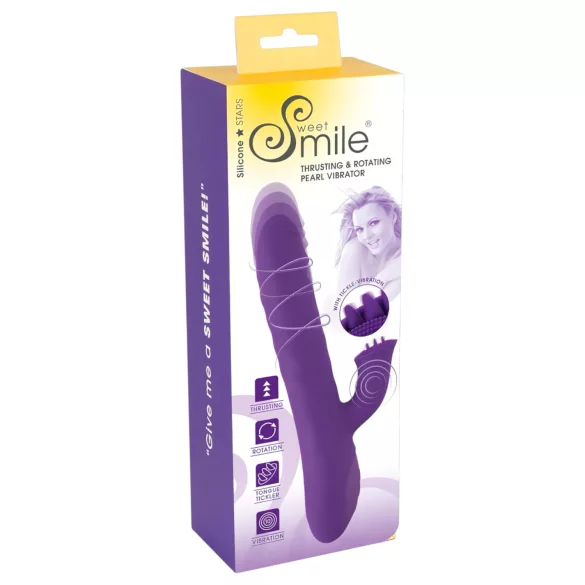 Smile Pearl - wibrator z koralikami - pchający - fioletowy