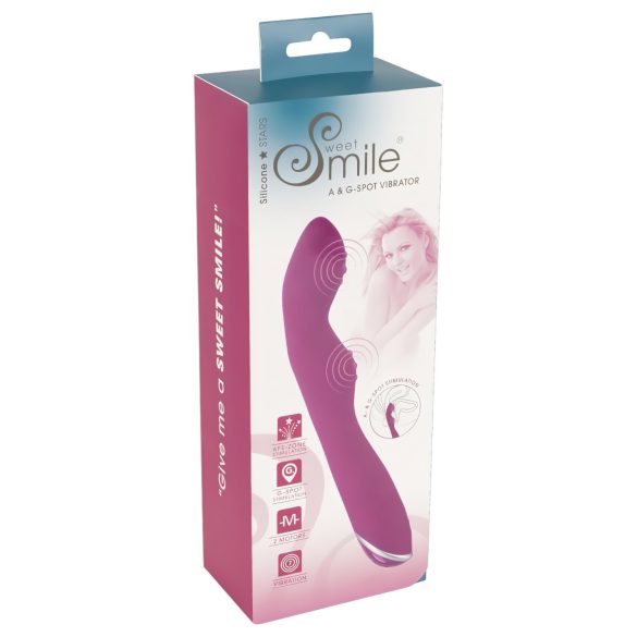 SMILE - elastyczny wibrator punktów A i G (różowy)