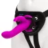 Happyrabbit Strap-On - króliczkowy wibrator do przypinania z ramieniem łechtaczkowym (fioletowy)