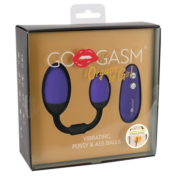 GoGasm Pussy & Ass - wibrujące duo jajek (fioletowo-czarne)