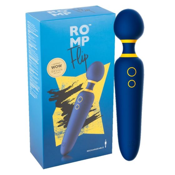 ROMP Flip Wand - ładowalny, wodoodporny wibrator masujący (niebieski)