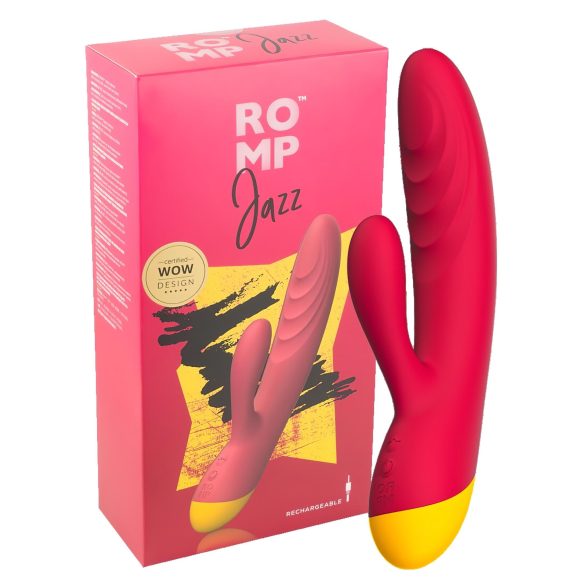 ROMP Jazz - różowy wodoodporny vibrator G-punkt z uchwytem na łechtaczkę