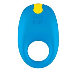   ROMP Juke - zasilany bateryjnie, wodoodporny, wibrujący pierścień na penisa (niebieski)