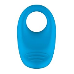   ROMP Juke - zasilany bateryjnie, wodoodporny, wibrujący pierścień na penisa (niebieski)