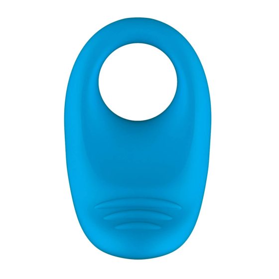 ROMP Juke - zasilany bateryjnie, wodoodporny, wibrujący pierścień na penisa (niebieski)