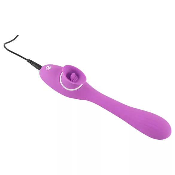 You2Toys - wibrator 2w1 z funkcją pulsacji - ładowalny silikonowy fioletowy