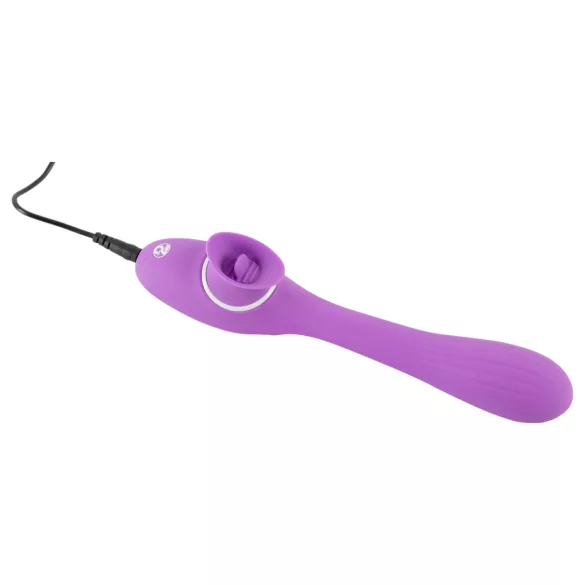 You2Toys - wibrator 2w1 z funkcją pulsacji - ładowalny silikonowy fioletowy