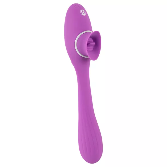 You2Toys - wibrator 2w1 z funkcją pulsacji - ładowalny silikonowy fioletowy