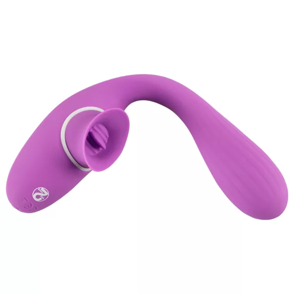 You2Toys - wibrator 2w1 z funkcją pulsacji - ładowalny silikonowy fioletowy