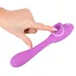 You2Toys - wibrator 2w1 z funkcją pulsacji - ładowalny silikonowy fioletowy