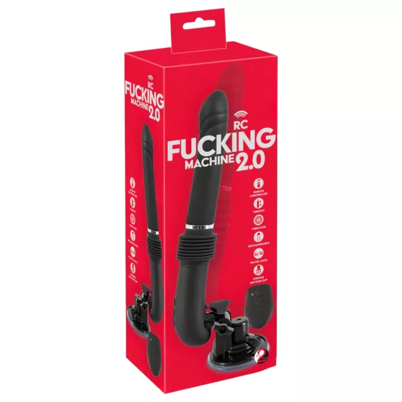 You2Toys - maszyna do seksu z pilotem - wibrator tłokowy akumulatorowy - czarny