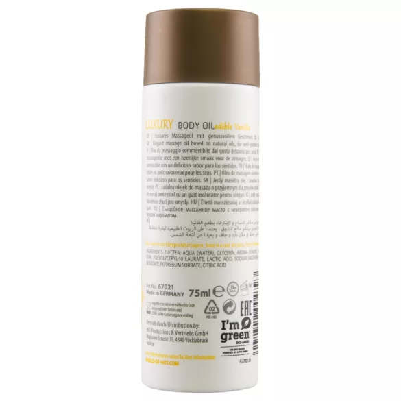HOT - Shiatsu Luxury - jadalny olejek do masażu - wanilia (75 ml)