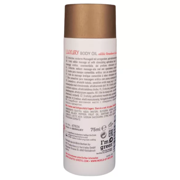 Shiatsu Luxury - olejek do masażu jadalny - truskawka z czerwonym pieprzem 75ml