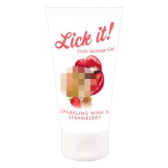  Lick it! - Jadalny lubrykant 2 w 1 - Szampańska truskawka (50 ml)