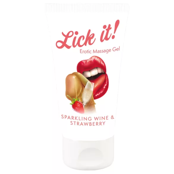 Lick it! - jadalny lubrykant 2w1 - truskawka z szampanem - 50ml