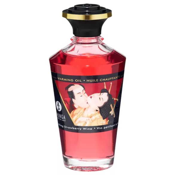 Shunga - olejek do masażu rozgrzewający - truskawka z szampanem - 100ml