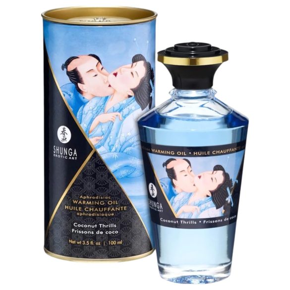 Shunga - rozgrzewający olejek do masażu - kokos (100 ml)