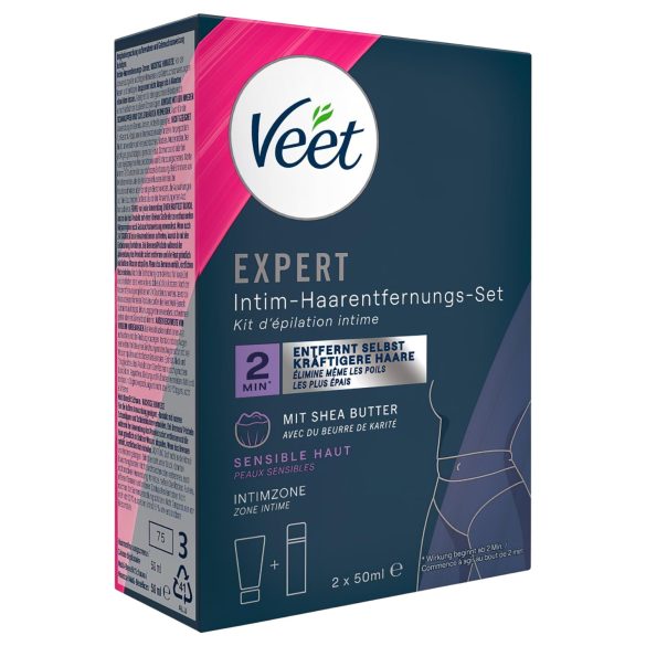 Veet - krem do depilacji miejsc intymnych i nawilżająca pianka dla kobiet (2×50 ml)