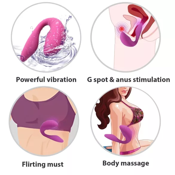 Cotoxo Cupid 2 - wibrator dla par z pilotem - fioletowy
