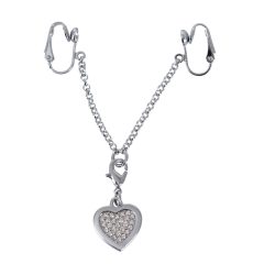   Biżuteria intymna z sercem z kryształu górskiego (srebrna)