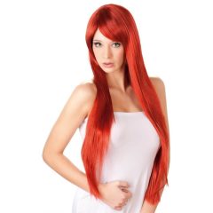 Bardzo długa czerwona peruka