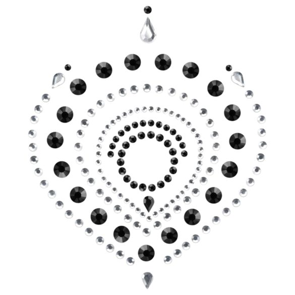 Błyszczące diamenty zestaw biżuterii intymnej 3-częściowy (czarny)