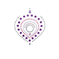   Zestaw biżuterii intymnej z błyszczącymi diamentami - 3 części (różowo-fioletowy)