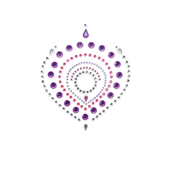 Zestaw biżuterii intymnej z błyszczącymi diamentami - 3 części (różowo-fioletowy)