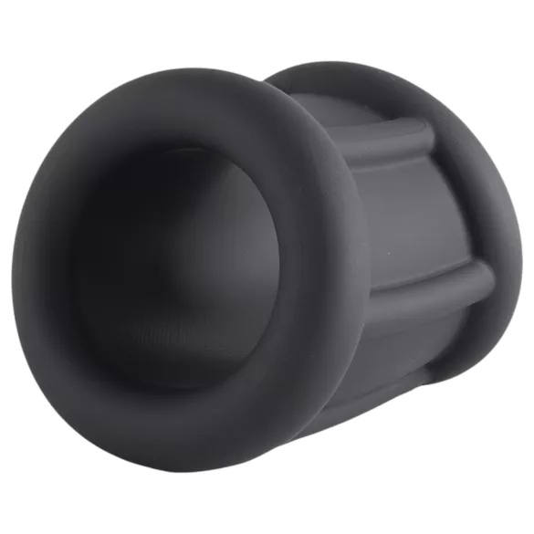 Pulselock Cocktura - karbowany silikonowy pierścień na penisa (czarny) - 30 mm