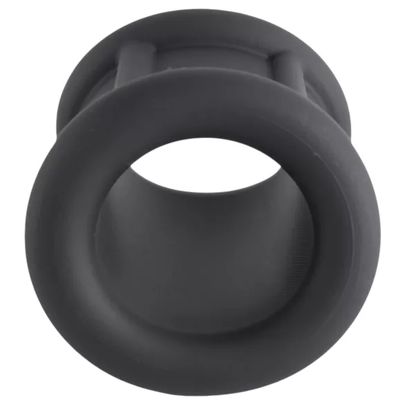 Pulselock Cocktura - karbowany silikonowy pierścień na penisa (czarny) - 30 mm