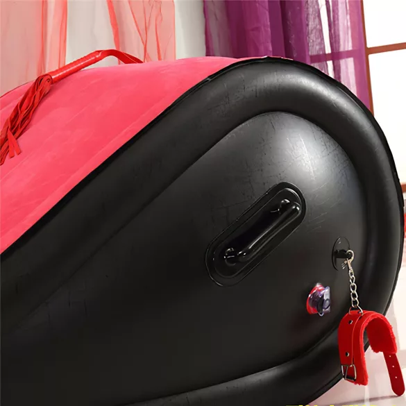 Desirel Magic Pillow - dmuchany mebel BDSM - z kajdankami (czerwony)
