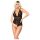 Mapalé - koronkowe body z otwartym przodem (czarne) - L