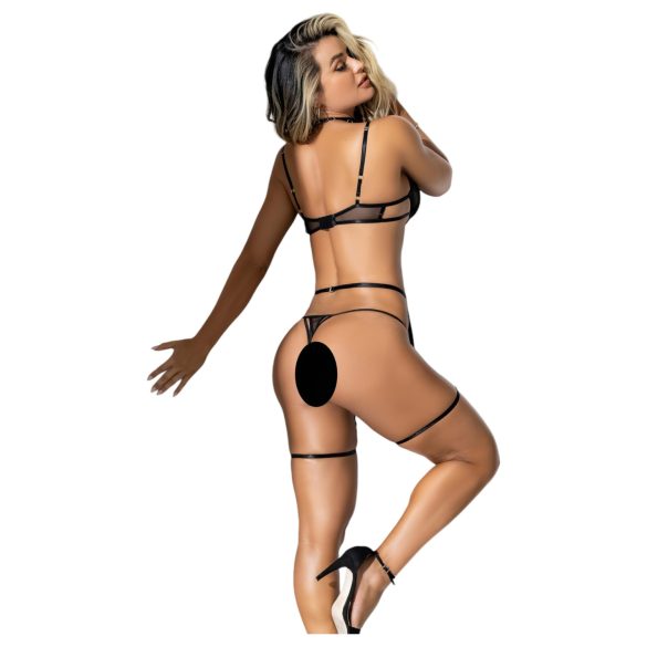 Mapalé - zestaw bielizny z paskami (czarny) - L/XL