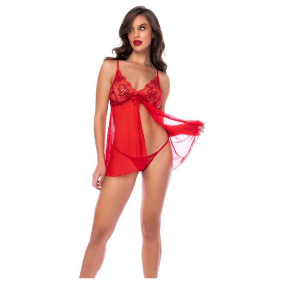 Mapalé - koronkowy babydoll i stringi (czerwone)