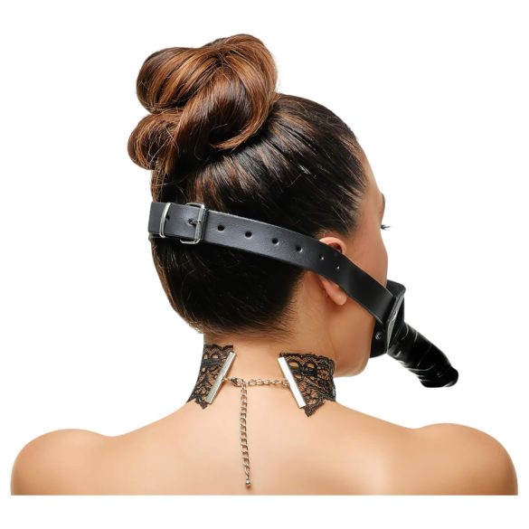 ZADO - knebel do ust w kształcie penisa - czarny