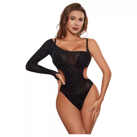 JSY 013 - błyszczące body (czarne)
