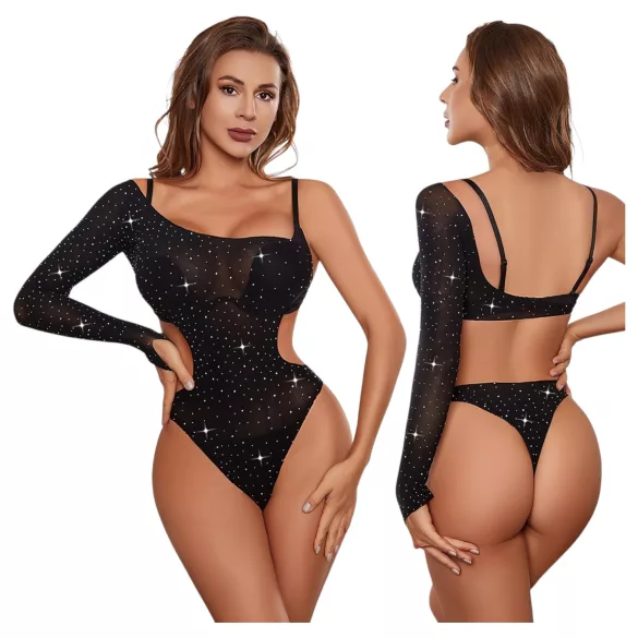 JSY 013 - błyszczące body (czarne)