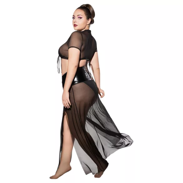 JSY 065 - czarny komplet babydoll (XL-2XL)