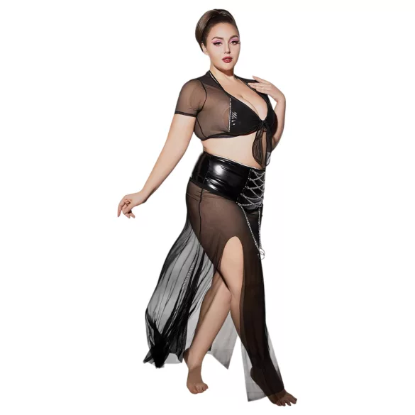 JSY 065 - czarny komplet babydoll (XL-2XL)