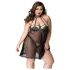 JSY 066 - czarny komplet babydoll (XL-2XL)