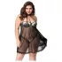 JSY 066 - czarny komplet babydoll (XL-2XL)