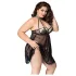 JSY 066 - czarny komplet babydoll (XL-2XL)