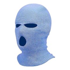 Kominiarka - dzianinowa maska z 3 otworami (niebieska)